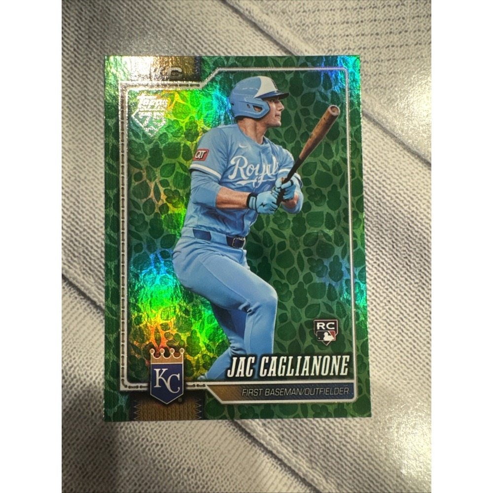 2026 Topps Series 1 Jac Caglianone RC #138 Green Easter Holiday Foil Royals